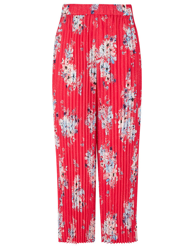 Floral Pleated Trousers, Red (RED), large