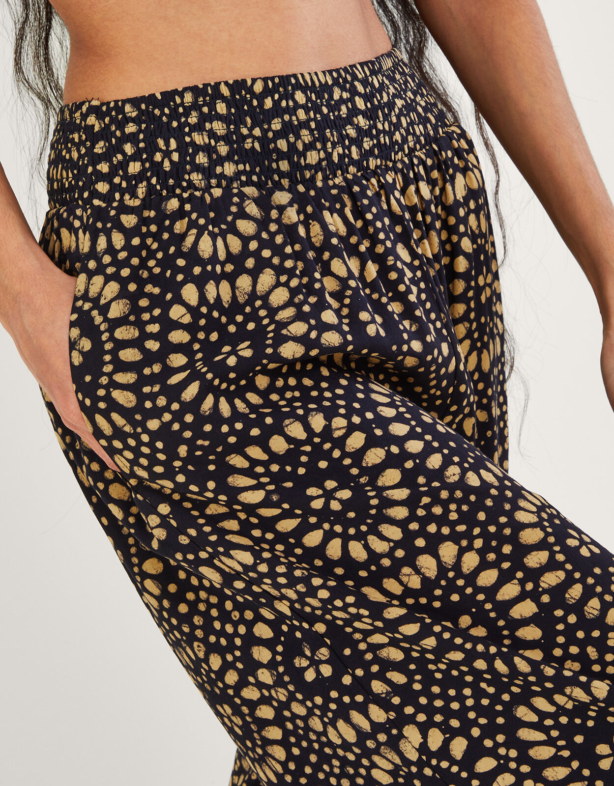 Batik Print Floral Trousers in LENZING™ ECOVERO™ Blue | Sarongs | Monsoon  Global.
