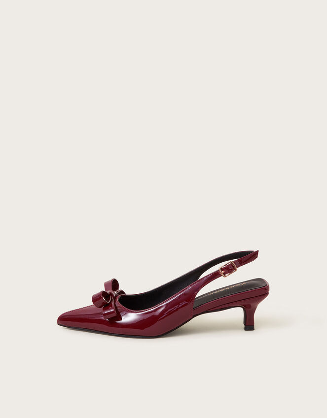 Mira Patent Slingback Heels, Red (BURGUNDY), large