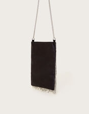 Cosmo Embellished Fringe Phone Bag, , large