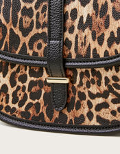 Mava Leopard Print Faux Leather Cross-Body Bag, , large