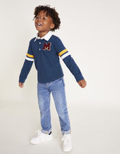 Rugby Polo Sweatshirt, Blue (NAVY), large