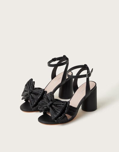 Ruby Bow Heel Sandals, Black (BLACK), large