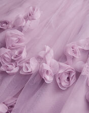 Amber Diamante 3D Roses Dress, Pink (DUSKY PINK), large