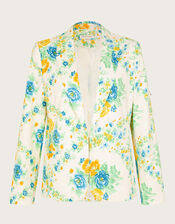 Zimira Floral Print Blazer, Ivory (IVORY), large