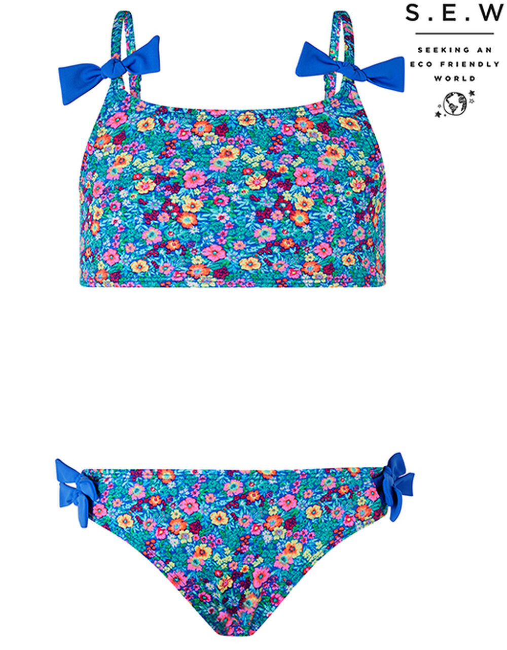 Ebony Ditsy Floral Bikini Set Blue | Girls' Beach & Swimwear | Monsoon UK.