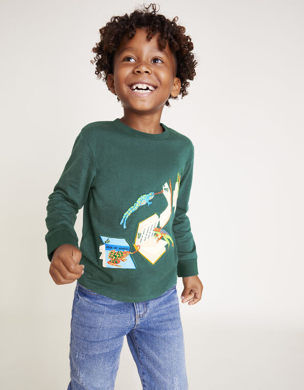 Frogs On The Books Sweatshirt, Green (GREEN), large