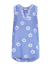 East Abstract Print Sleeveless Top, Blue (BLUE), large