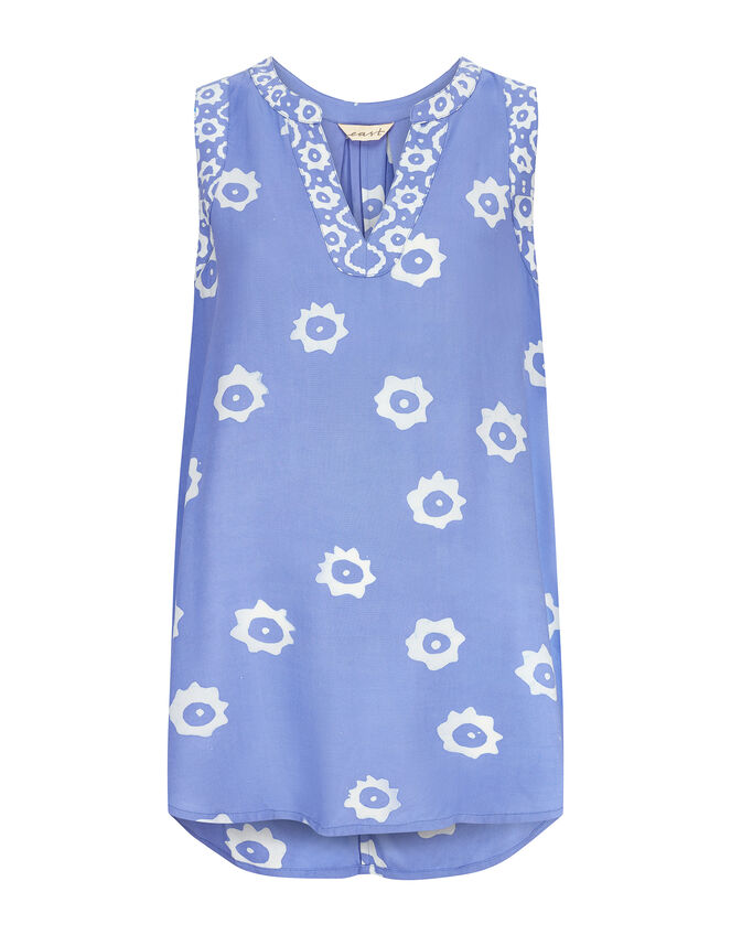 East Abstract Print Sleeveless Top, Blue (BLUE), large