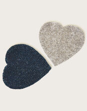 Beaded Heart Coasters Set of Two, , large