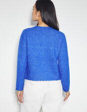 Suki Stitch Cardigan, Blue (BLUE), large