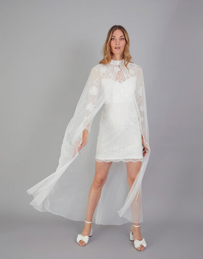 Pearl Trim Bridal Cape, , large