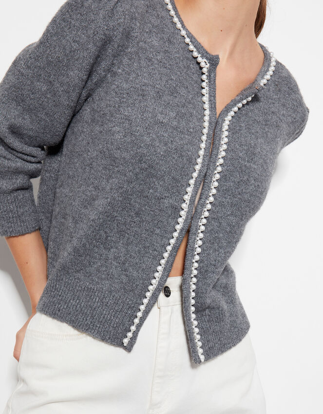 Pia Pearl Cardigan , Grey (GREY), large