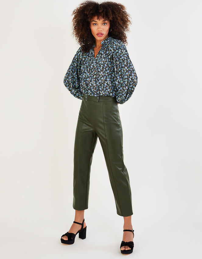 Cora PU Culottes with Recycled Polyester Green