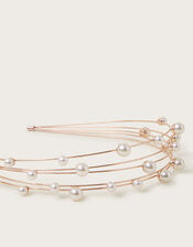 Multi Pearl Metal Headband, , large