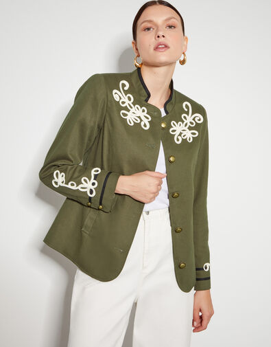 Eden Cornelli Embroidered Jacket, Green (KHAKI), large