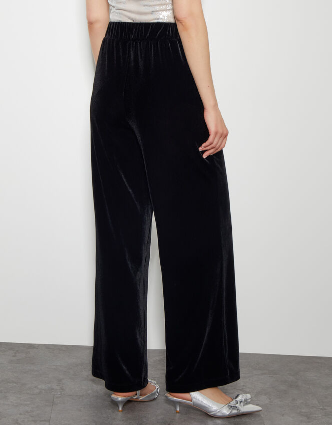 Vora Velvet Wide Leg Trousers, Black (BLACK), large