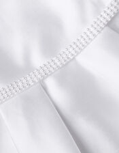 Pearl Belt Henrietta Duchess Dress, Ivory (IVORY), large