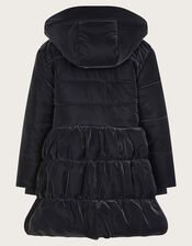 Super-Soft Tiered Coat, Black (BLACK), large