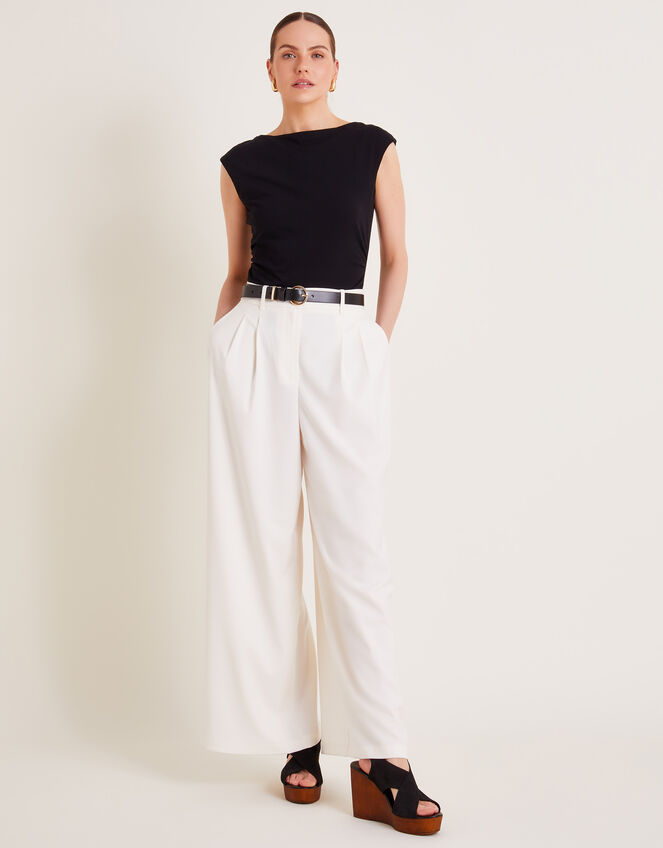 Willow Wide Leg Trousers, Ivory (IVORY), large