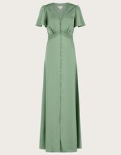 Ivy Satin Maxi Dress Green | Evening Dresses | Monsoon UK.