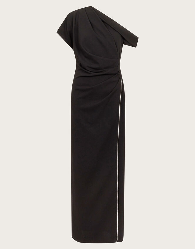 Tia Asymmetrical Jersey Maxi Dress, Black (BLACK), large