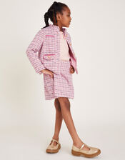 High Neck Tweed Jacket, Pink (PINK), large