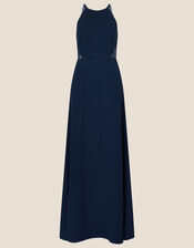 Kiki Lace Back Crepe Maxi Dress Blue | Dresses | Monsoon UK.