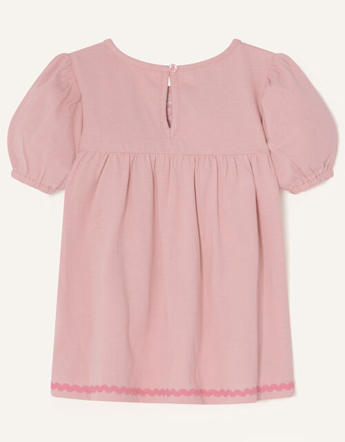Flower Embellished Short Sleeve T-Shirt Pink | Girls' Tops & T-shirts ...