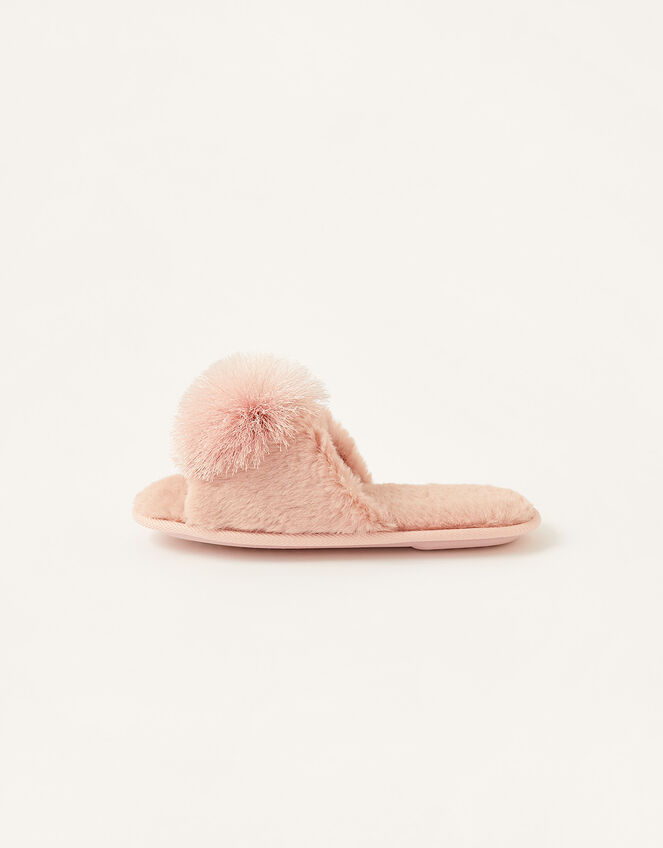 Pink Fur Slippers, Fluffy Sandals instagram Slippers Hot Sandals For Woman  Large Puffs Pom Pom