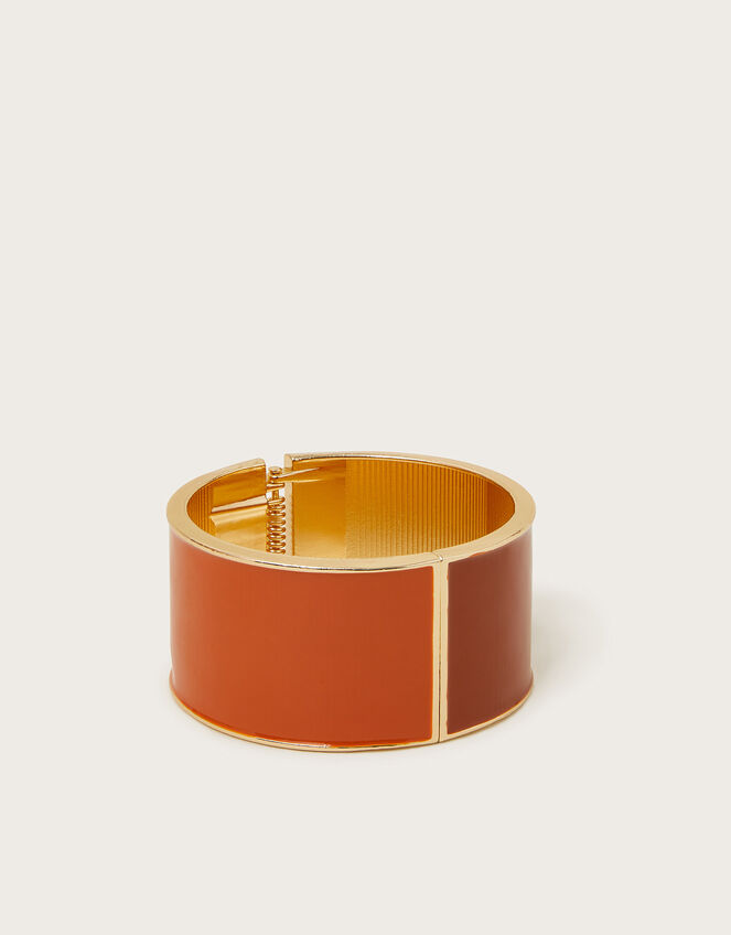 Two Tone Cuff Bracelet, Orange (ORANGE), large