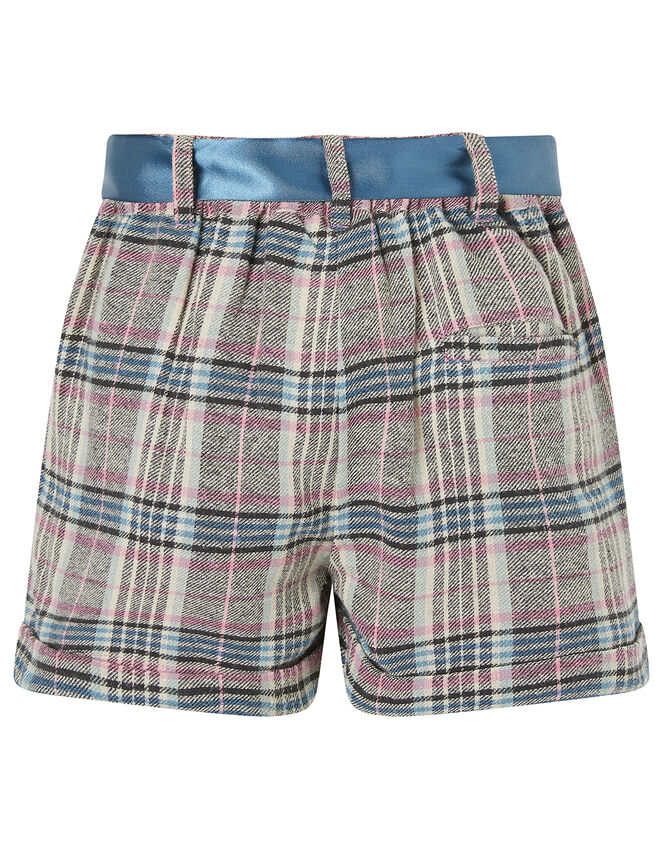 Check Shorts with Ribbon Belt Teal | Girls' Trousers & Leggings ...