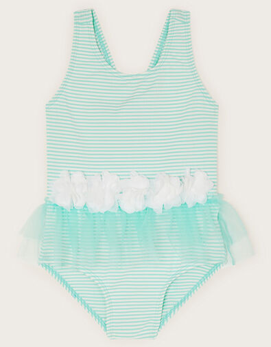 Baby Seersucker Swimsuit, Green (MINT), large