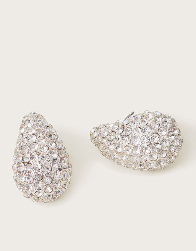 Diamante Teardrop Stud Earrings, , large