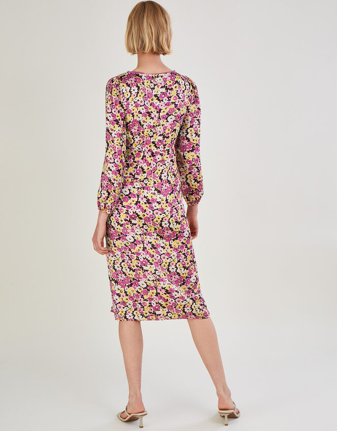 Daria Long Sleeve Midi Dress with Recycled Polyester Pink