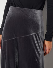 Viola Velvet Midi Skirt, Silver (SILVER), large