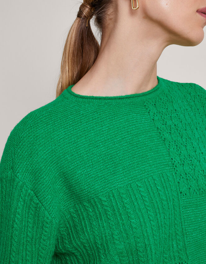 San Mixed Knit Jumper, Green (GREEN), large