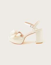 Rosette Platform Sandals, Ivory (IVORY), large