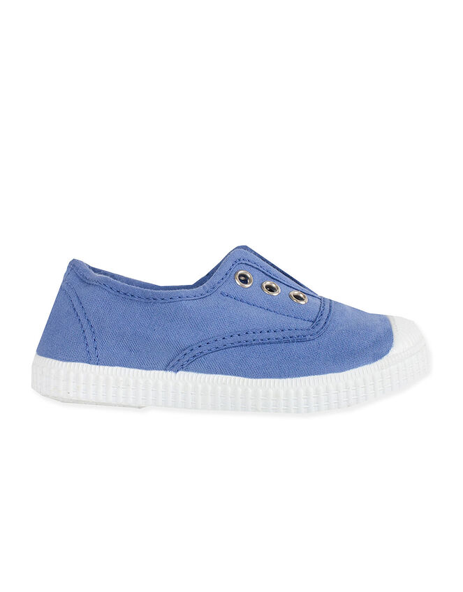 Hampton Canvas Plum Plimsolls, Blue (CORNFLOWER), large