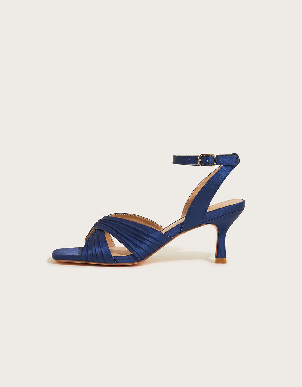 Pleated Cross Front Sandals Blue | Women's Shoes | Monsoon UK.
