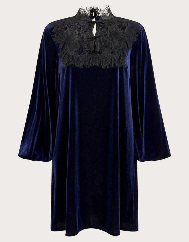 Bess Velvet Lace Dress, Blue (MIDNIGHT), large