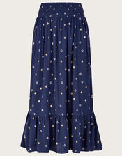 Motif Print Maxi Skirt in LENZING™ ECOVERO™, Blue (NAVY), large