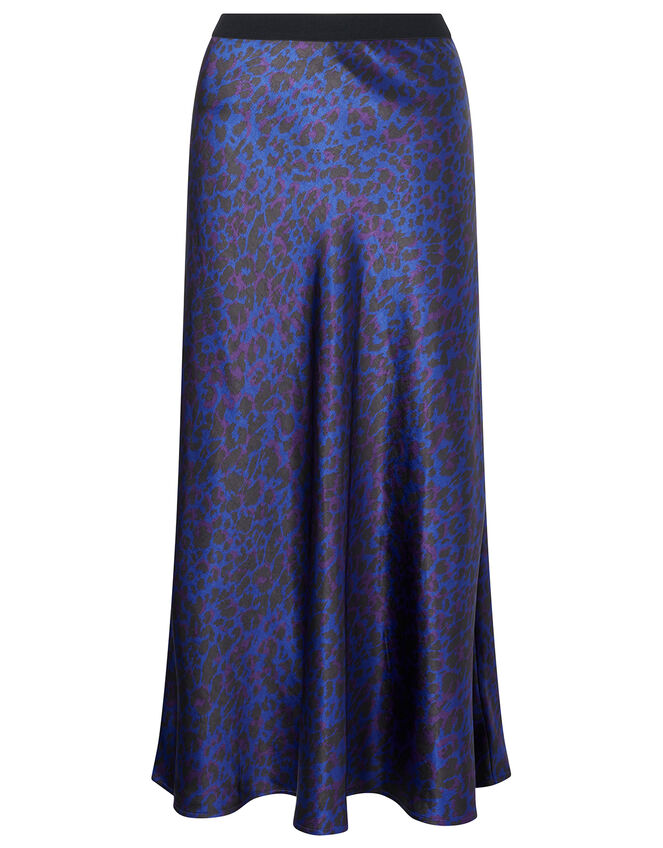 Animal Print Satin Skirt Blue | Skirts | Monsoon UK.