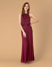 Belle Bead Embellished Maxi Dress in Recycled Fabric Red | Dresses ...
