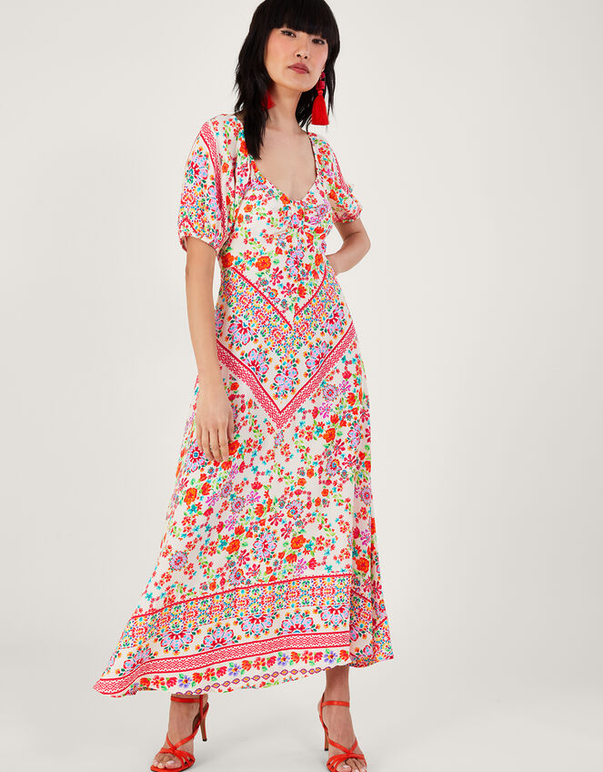 Julietta Floral Maxi Dress in Sustainable Viscose Ivory