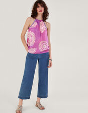 Tie Strap Print Cami Top in LENZING™ ECOVERO™, Purple (LILAC), large