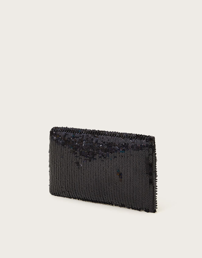 Sofia Sequin Clutch Bag, Black (BLACK), large