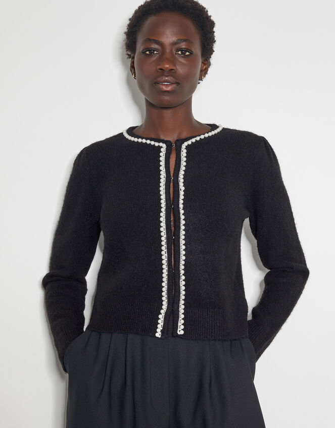 Pia Pearl Cardigan , Black (BLACK), large