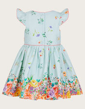 Baby Jacquard Floral Dress, Blue (AQUA), large