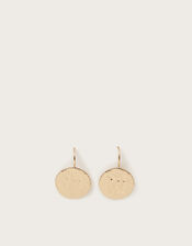 Hammered Coin Drop Earrings, , large